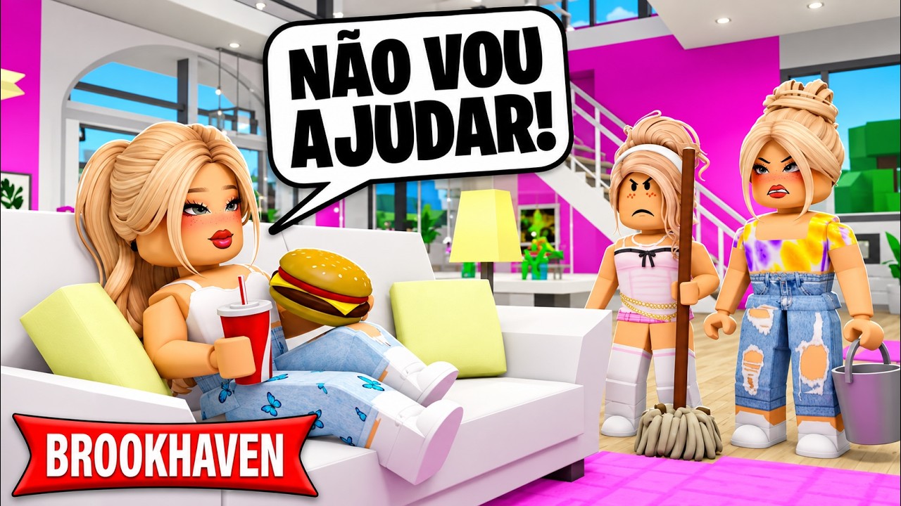 A MINHA IRMÃ É MUITO PREGUIÇOSA E FOLGADA! | Historinhas Brookhaven RP | Roblox