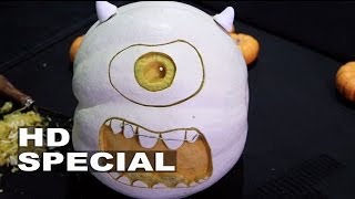 Monster University: Pumpkin Carving of Mike Wazowski (Time Lapse) | ScreenSlam