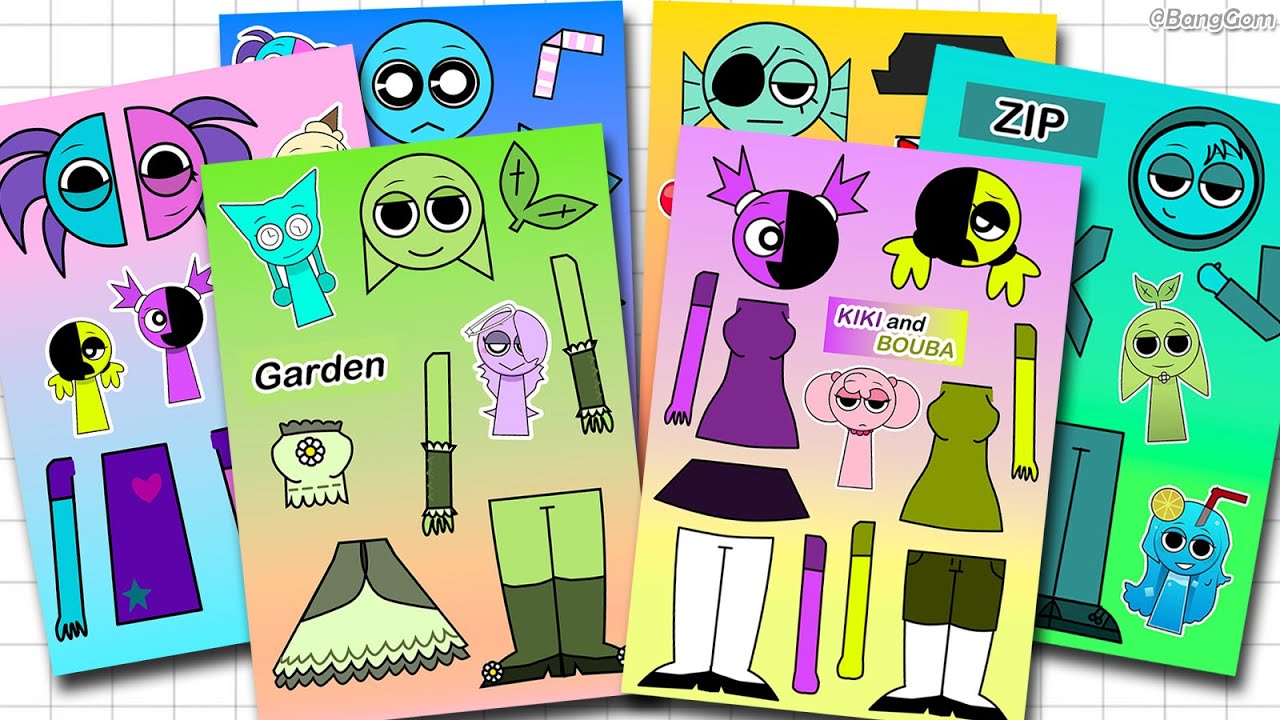 Sprunki OC Human Edition Sticker Book 🤪 스프런키 OC 휴먼에디션 스티커Asmr