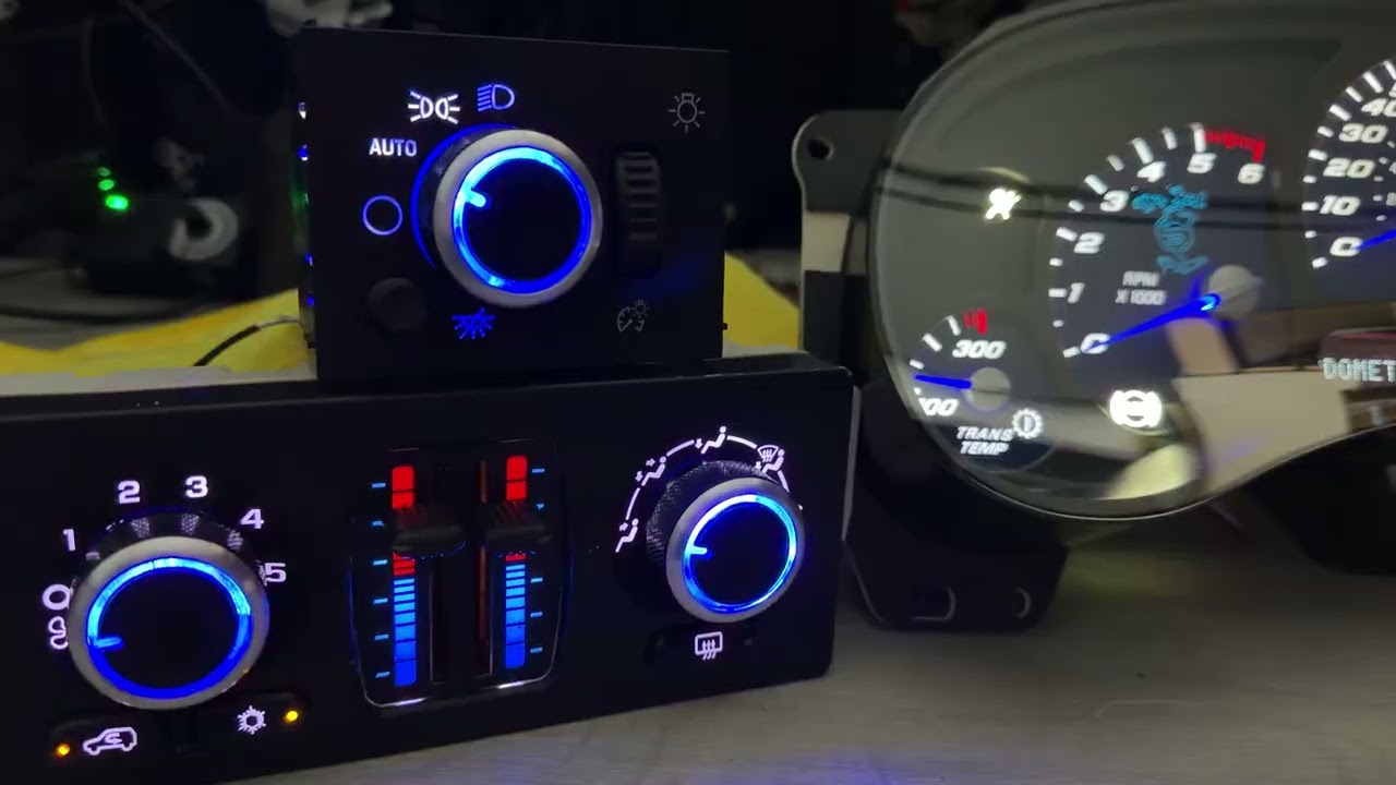 2005 Silverado custom cluster ac control and light switch 