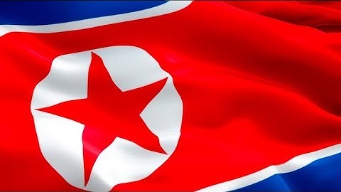 North Korea waving flag. National 3d Pyongyang flag waving. Sign of North Korean. North Korea flag