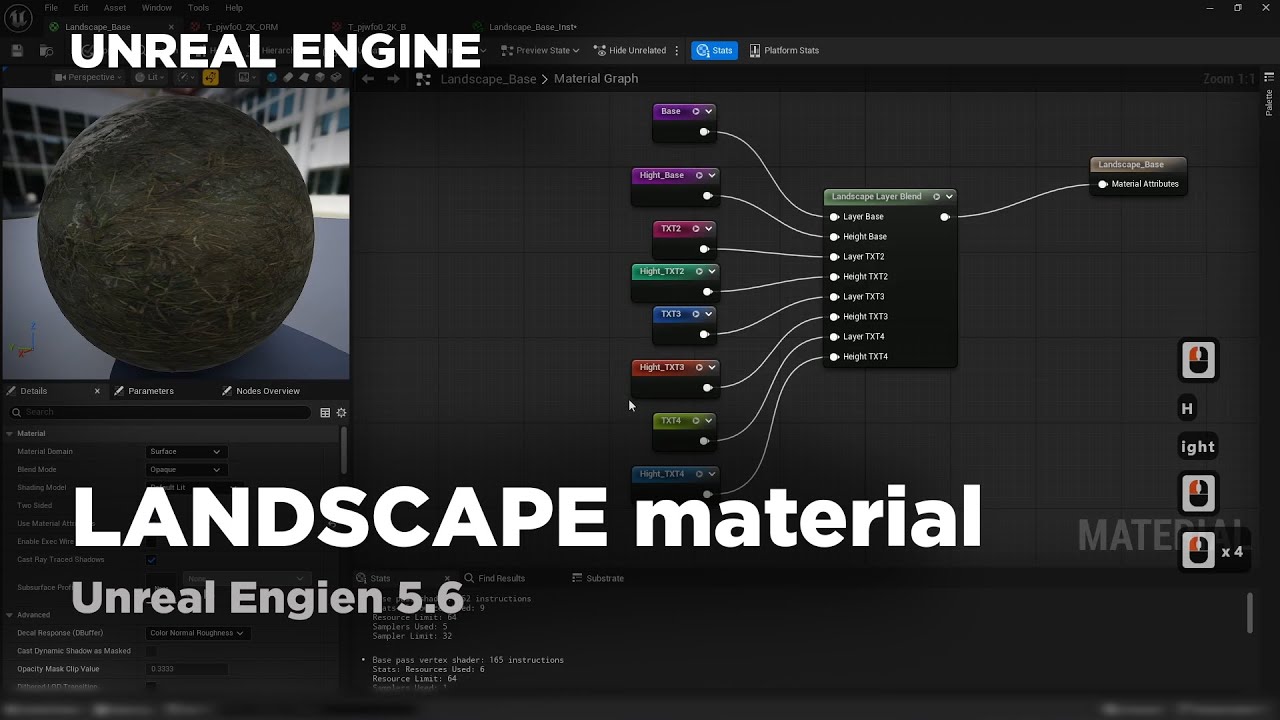 Unreal Engine 5.6 - create Landscape Material (Generate/Displaсement)