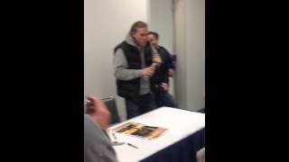 Charlie Hunnam-lady asked if he came on his bike, i love his response!!