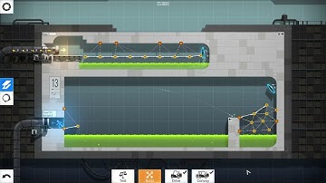 Bridge Constructor Portal Level 13, No Stickman Fall, No Bridge Collapse Solution.