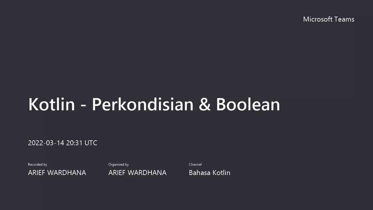 Belajar Kotlin - Perkondisian & Boolean