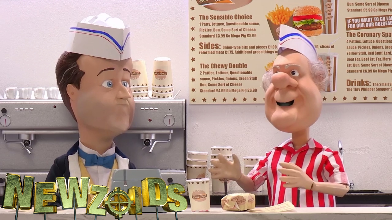 David Cameron working in a burger bar - Newzoids
