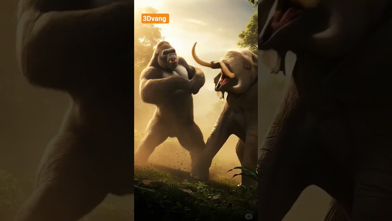 king kong and elephant fight