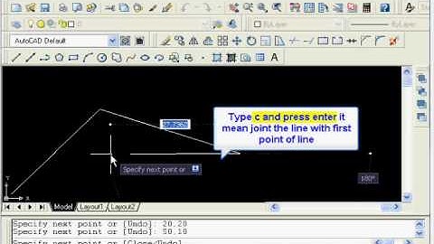 AutoCAD Tutorial: Draw line using absolute coordinates system