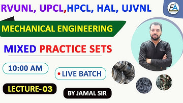 RVUNL, HPCL, UPCL, HAL, UJVNL & UPRVUNL| SUBJECTWISE REVISION WITH MCQs | MECH. ENGG. | BY JAMAL SIR