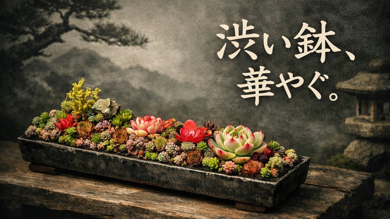 渋い鉢、華やぐ。🌸