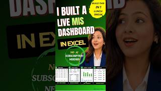 I Built a Live MIS Dashboard in Excel. #excel #exceltips #tricks #dataanalytics #productivity #tips