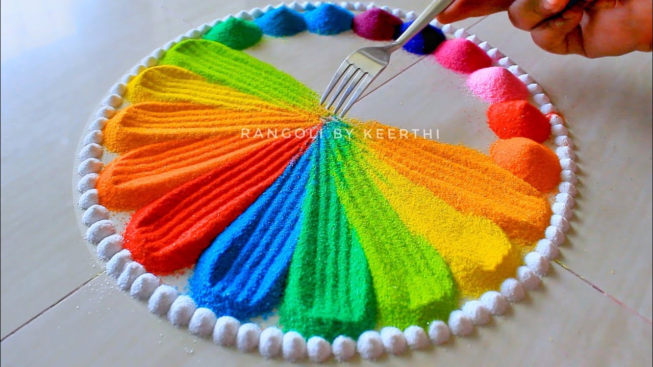 Simple rangoli design fork l unique rangoli designs l rangoli l hanuman ...