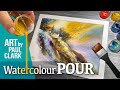 How to paint a landscape in watercolour using the pour technique