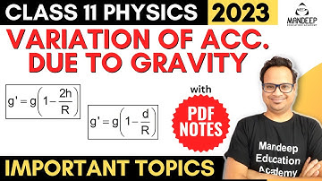 Variation of g with height and depth | Physics Class 11 important derivations