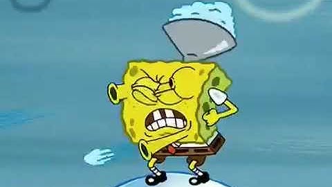 Spongebob shoots patrick with snowballs