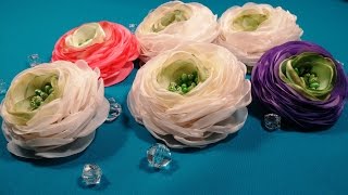 Ranunculus of fabric or ribbons/Ranunculus de tela o cintas/Ранункулюс из ткани или лент