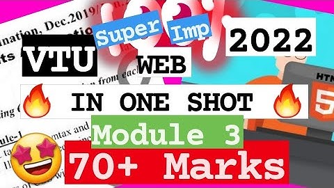 WEB M3 Pass Pack 💯🤩 Super Important [+PDF] 🎯 for 2022 Externals 🔥🔥🔥 6SEM CSE #vtu #2022 #WEB #18CS63
