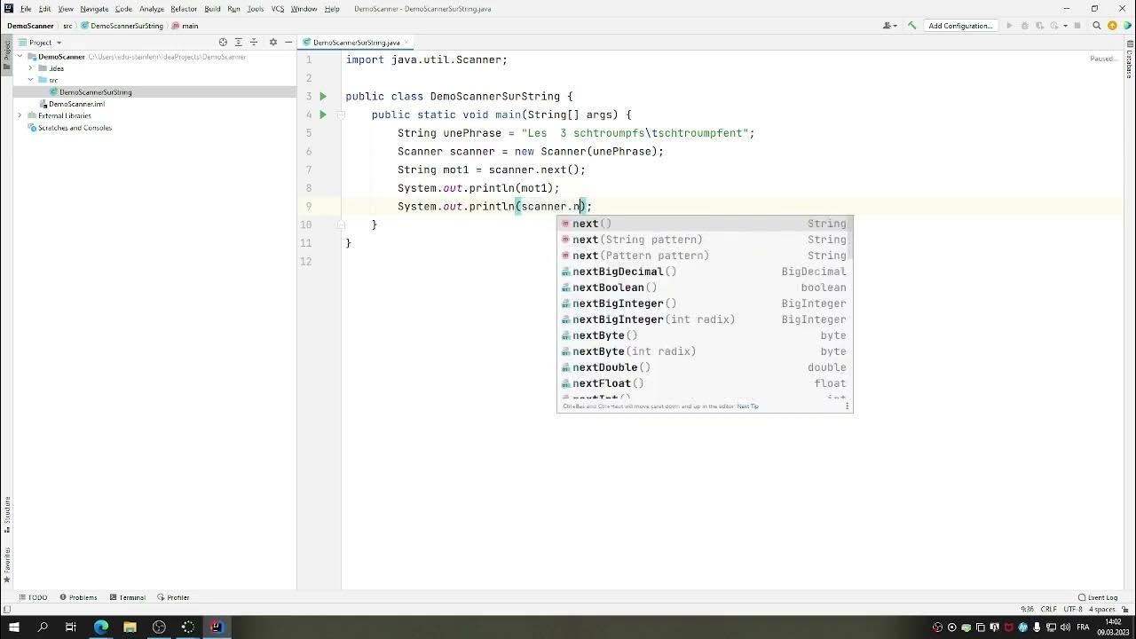 Scanner sur String: introduction, next et hasNext - YouTube