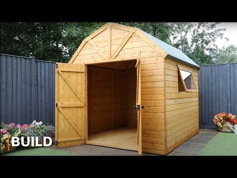 Waltons 8 x 8 Dutch Barn Garden Shed Installation - YouTube