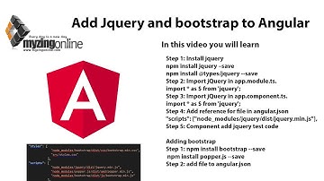 Angular 7 Lesson 4 -  How to add jquery and bootstrap to angular app