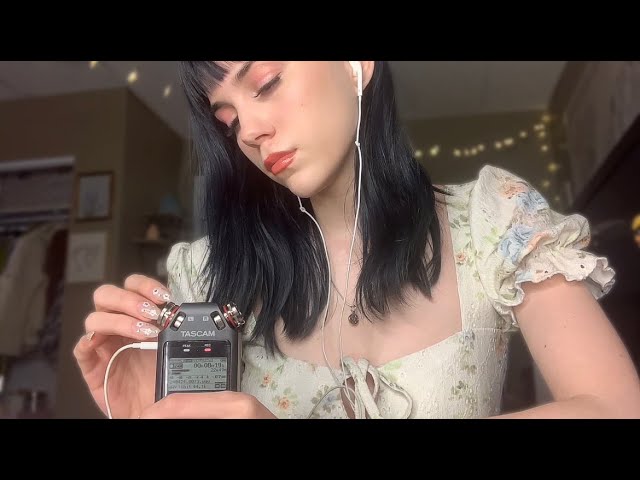 tapping with long nails on the tascam ASMR