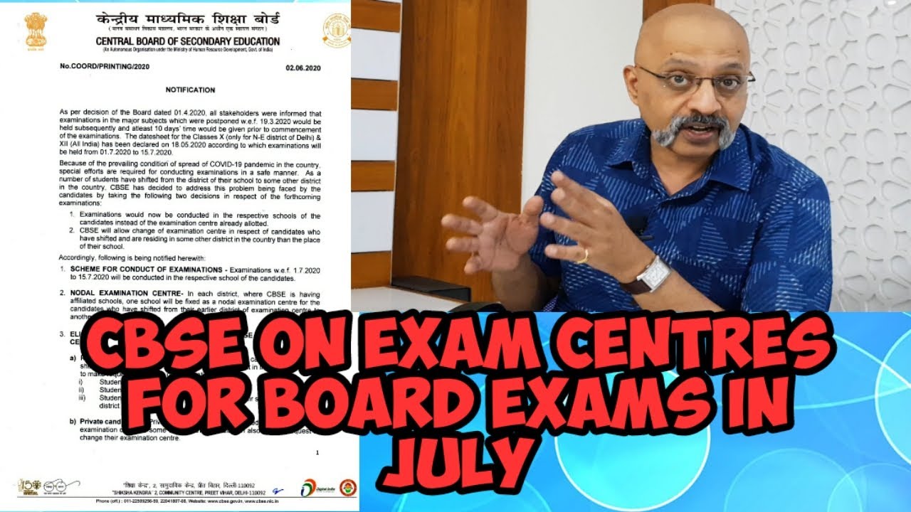 BIG NEWS : CBSE students can appear for pending Board Exams in July 2020 at their own School