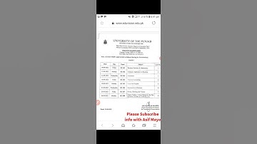 Punjab university B.com date sheet 2022 | PU Commerce date sheet