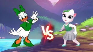 Disneyland Daisy duck 💚 VS Angela 🤍makeover by my talking Angela 2 Cosplay