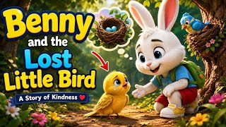 🐰Benny Bunny & The Lost Little Bird | A Heartwarming Moral Story for Kids | HopSpark Kids