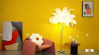 Ostrich Feather Floor Lamp