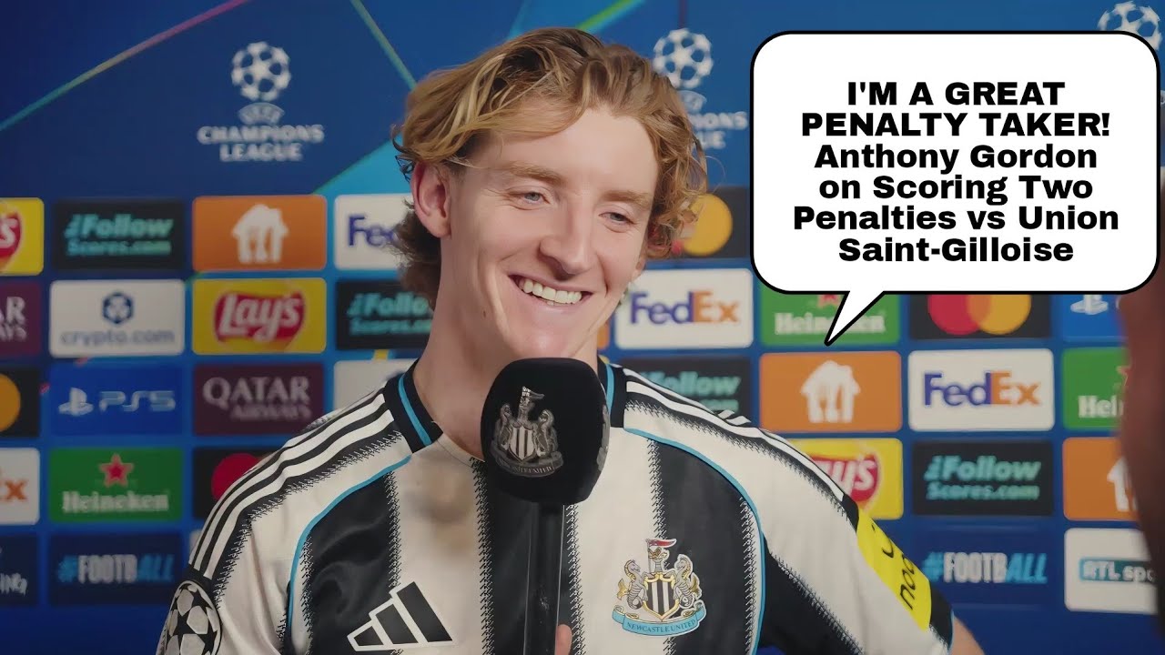 ПЕНАЛЬТЫ — ЭТО МОЯ ИГРУШКА | Энтони Гордон РЕАКЦИЯ на победу «Ньюкасла» со счётом 4:0 над «Юнион ...
