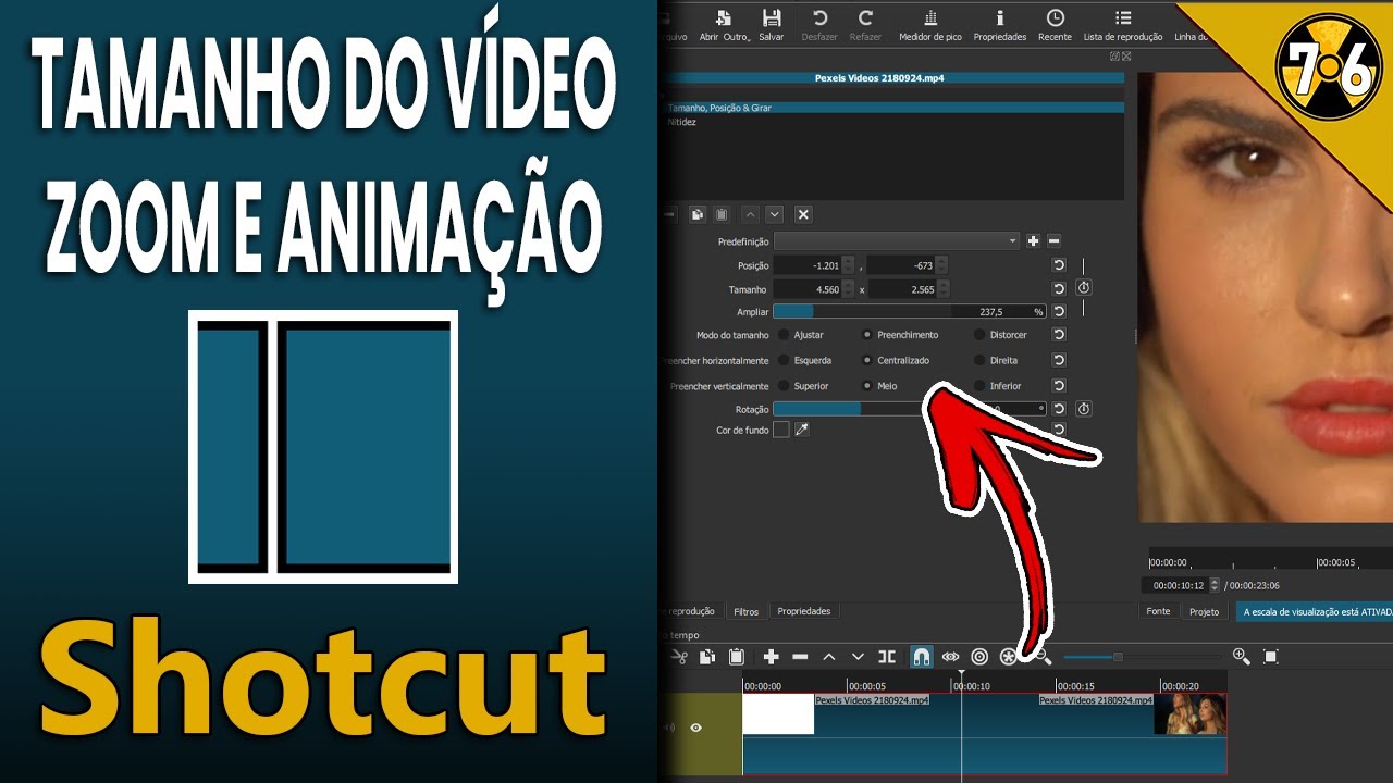Shotcut Tutorial: Como Mudar o Tamanho do Vídeo com Zoom e Animação