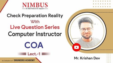 COA | राजस्थान कम्प्यूटर अनुदेशक | Computer Instructor | Question Series | Free Online Classes | L-1