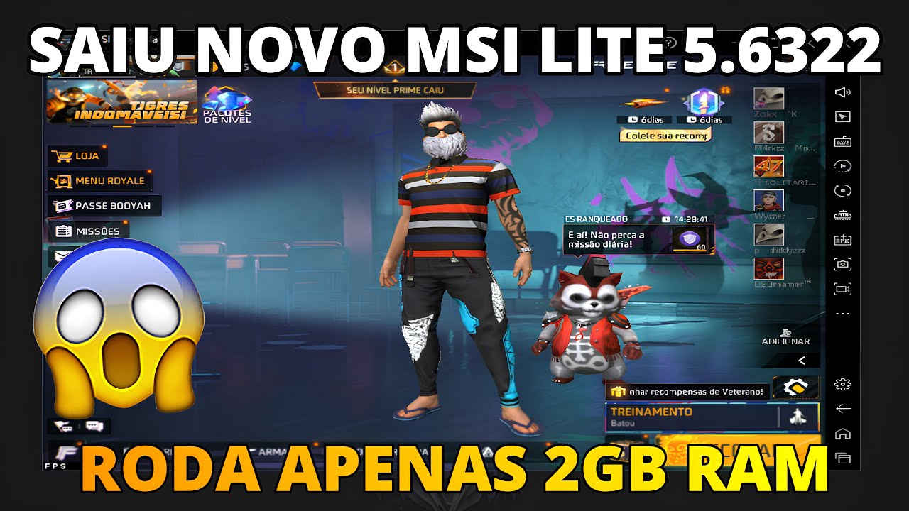 MELHOR EMULADOR PARA PC FRACO 2GB RAM MSI LITE 5.6322 😱 DICAS + CONFIGURAÇÕES FREEFIRE 🚀