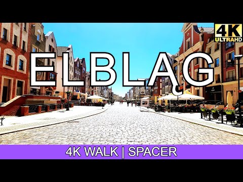 Elbląg - Poland, walking in Elbląg 4K