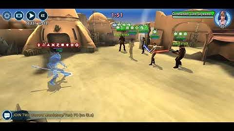 SWGOH- f0rkyou - CLS, han, chewie, c3po, threepio & chewie VS. my 180% tenacity Enfys Nest