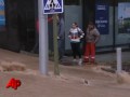 Raw Video: Rain in Spain Floods Santa Cruz