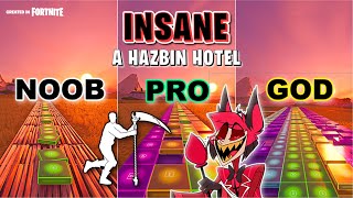 [A Hazbin Hotel]  INSANE (Reaper's Showtime Emote)  Noob vs Pro vs God (Fortnite Music Blocks)