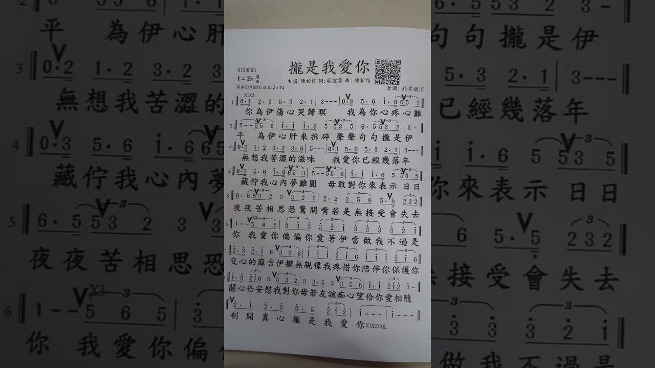 114-07-02陳義元彈奏攏是我愛你伴奏女調-F#原唱-陳祈信