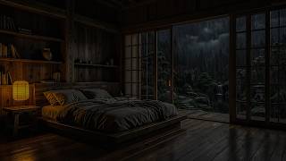 Cold Rain Storm In A Cozy Bedroom 🌧️ Peaceful Rain Ambience For Insomnia, Deep Sleep &amp; Relaxation