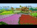 Breathtaking Minecraft Flower farm & Japanese Style Farming Houses