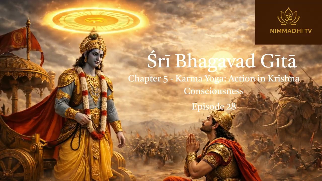 "Bhagavad Gita - Chapter 5 Episode 28 Karma Yoga: Action in Krishna Consciousness" ‪@NimmadhiTV‬ ‬