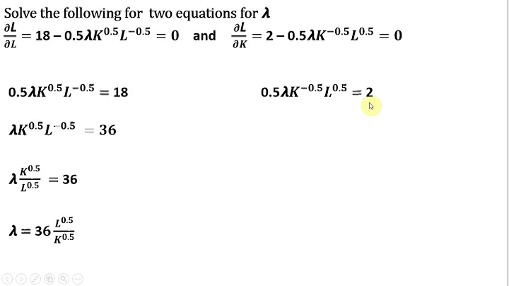 Lagrangian Cost Minimization Problem