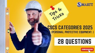 CSCS Test Revision categories (2025) Q&A + tips Personal Protective Equipment (28 Questions)