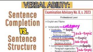 CIVIL SERVICE EXAM | Verbal Ability: Sentence Completion &amp; Sentence Structure | CSE Online Reviewer