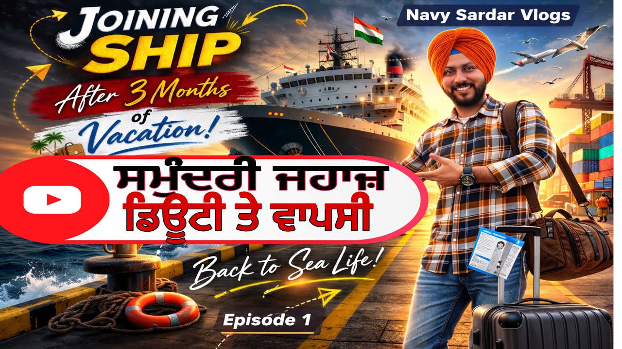 ਛੁੱਟੀ ਖ਼ਤਮ , ਡਿਊਟੀ ਉੱਤੇ ਵਾਪਸੀ | navy sardar vlogs | back to ship 🚢