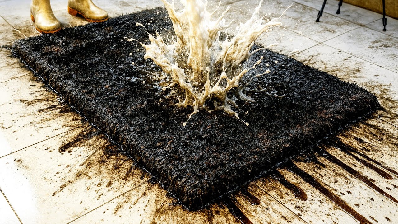 ​Oddly Satisfying: Deep Cleaning The Most Disgusting Burnt Oil Stains Out Of Rug