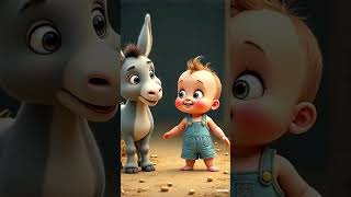 Adorable Baby and Donkey by the Barnyard 🐴 | Photorealistic Render #pixologic #claymodeling #shorts_
