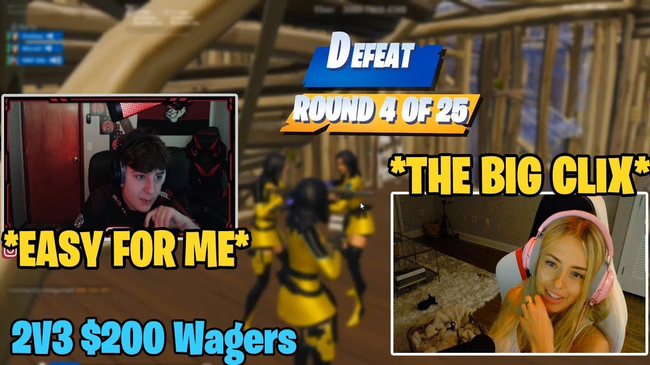 Clix goes full Try Hard Against Corinna and Her Boyfriend in a 2v3 Boxfight Wagers with BBG Ronaldo