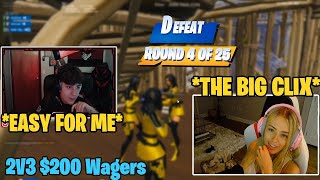 Clix goes full Try Hard Against Corinna and Her Boyfriend in a 2v3 Boxfight Wagers with BBG Ronaldo